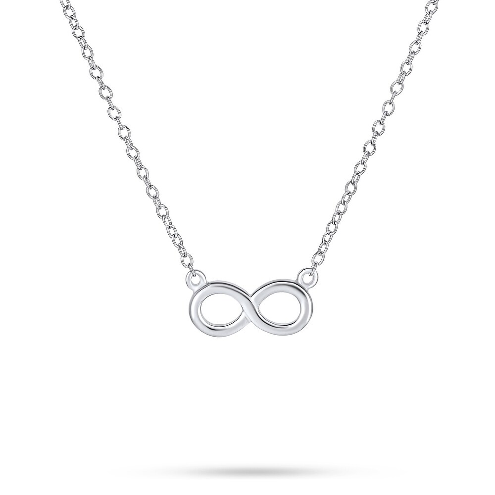 Decadence Sterling Silver Rhodium 17x9mm Glitter Infinity Dangling Pendant Decadence Sterling Silver Rhodium 17x9mm Glitter Infinity Dangling Pendant